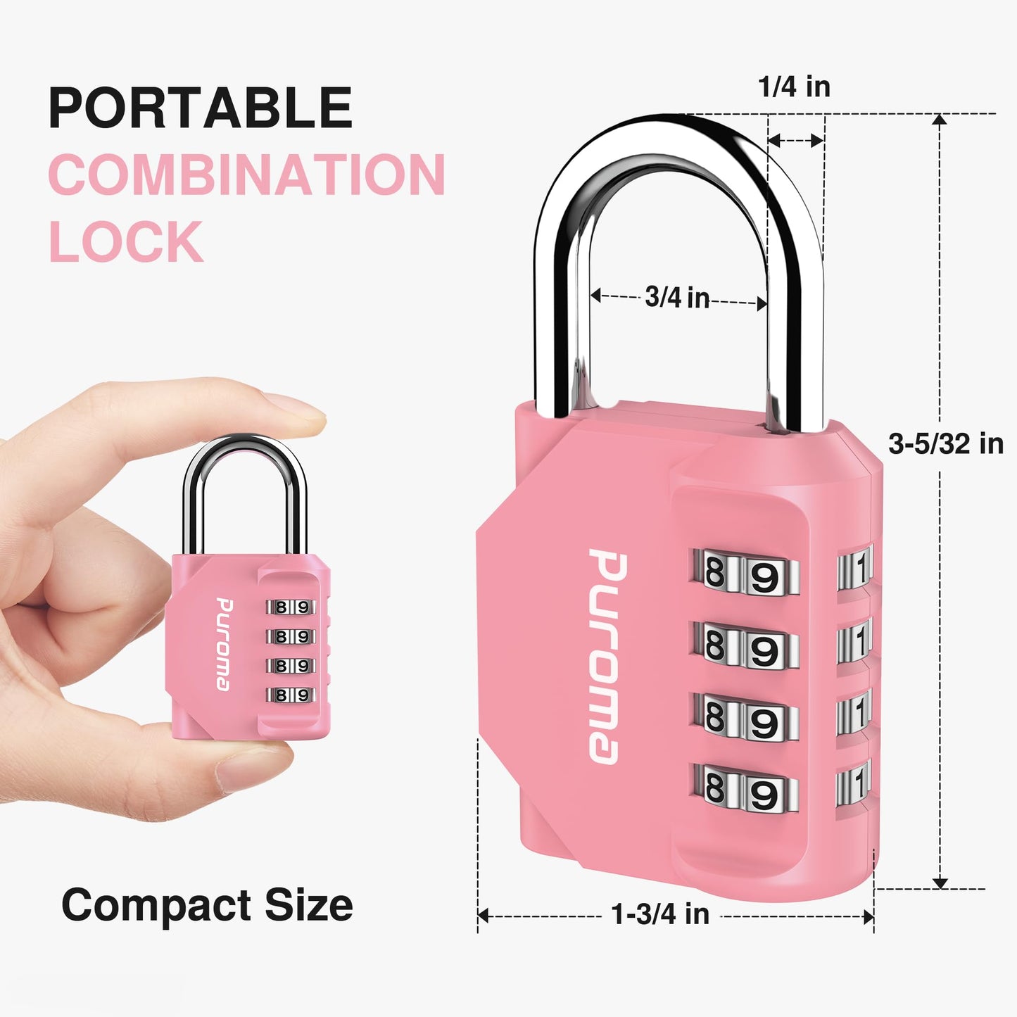 Puroma Lot de 4 cadenas à combinaison à 4 chiffres pour casier de salle de sport, casier de sport, clôture, boîte à outils, portail, étui, rangement à moraillon (vert) 