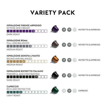 Nespresso Inspired Ispirazione Espresso Set (50 Capsules – Compatible with Original Line
