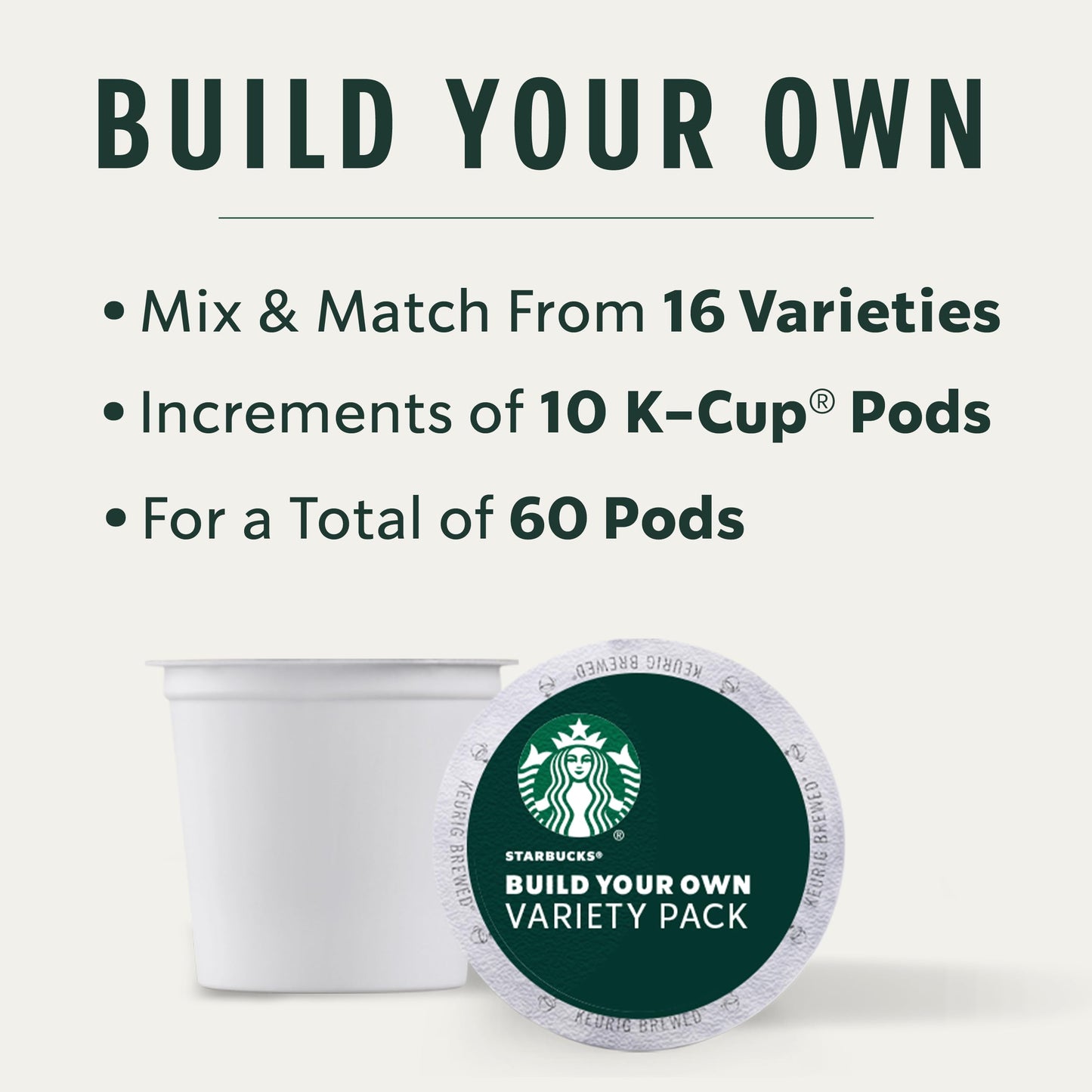 Starbucks K-Cup-Kaffeepads, natürlich aromatisiertes Kaffee-Vielfaltspaket für Keurig-Kaffeemaschinen, 100 % Arabica, 1 Schachtel (40 Pads) 