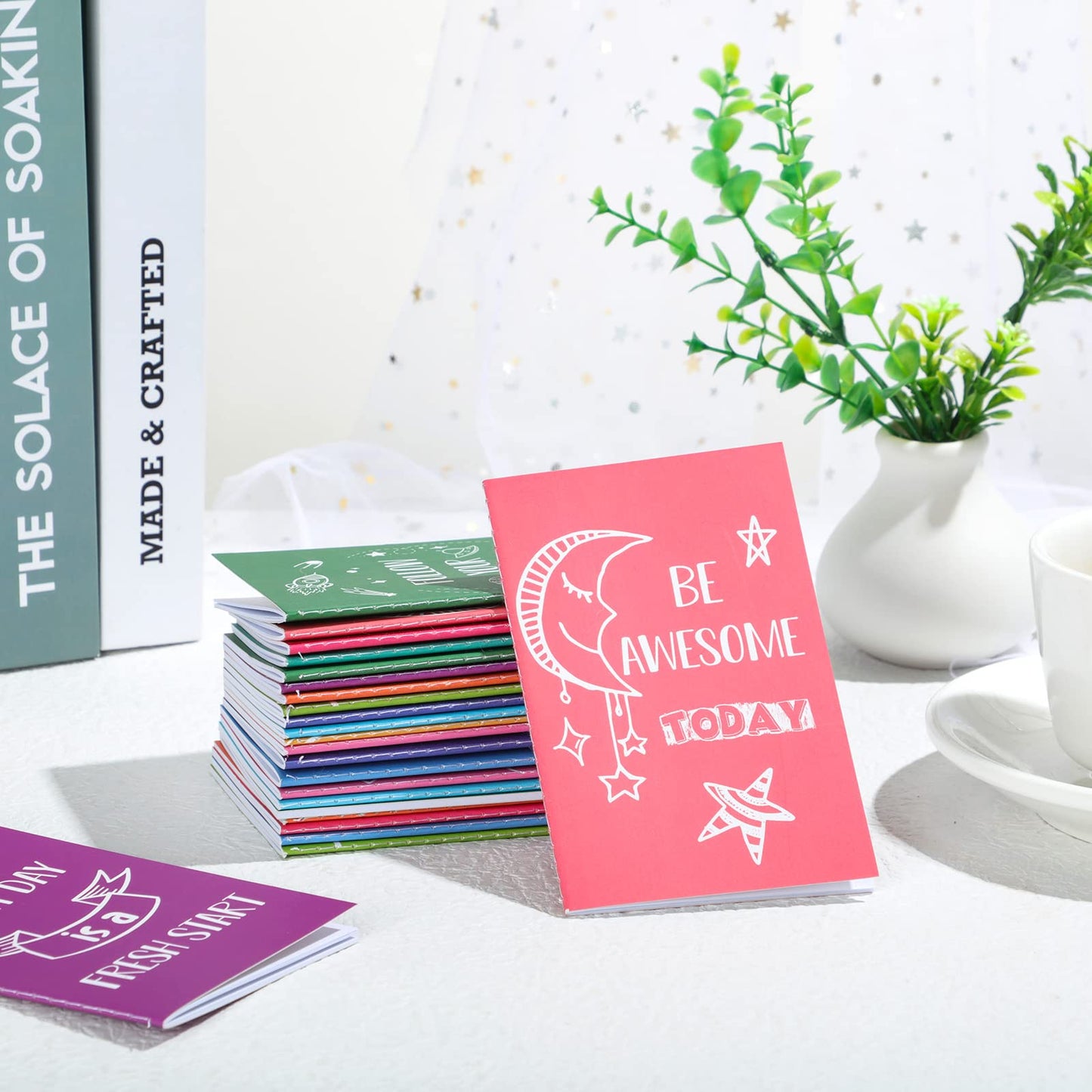 Zonon 24 Pcs Mini Colorful Notebooks Bulk Gifts, Funny Motivational Journals Notepads Inspirational Notepads Small Pocket Notebook Teacher Office Prizes Travel(Motivational Style)