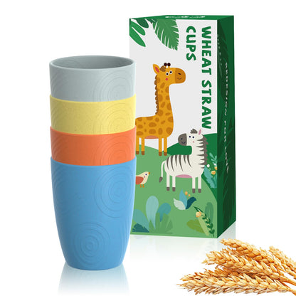 Homienly Wheat Straw Cups – Reusable, Unbreakable, Tumblers, Stackable & Dishwasher Safe
