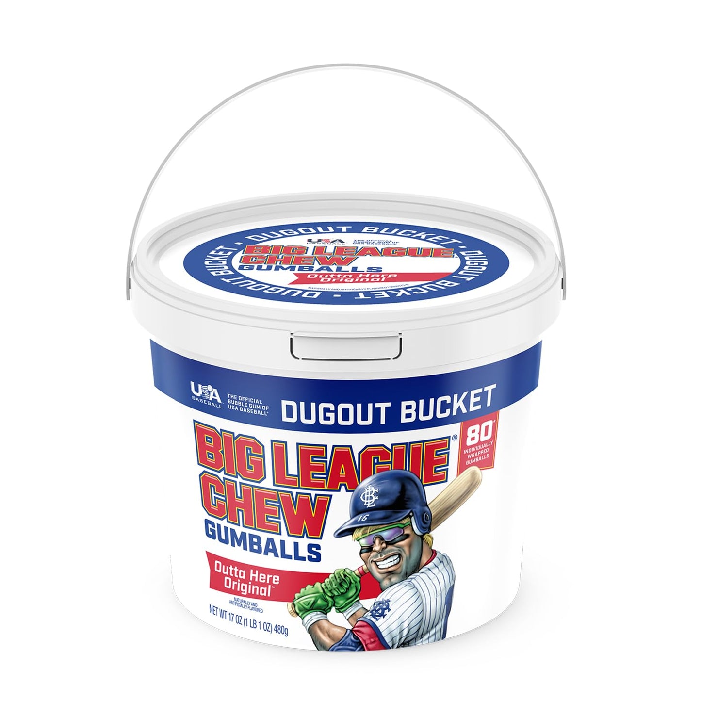 Chewing-gum original Big League Chew Outta Here - Saveur classique du stade de baseball | Parfait pour les matchs de baseball, les équipes, les concessions, les fêtes et plus encore | Paquet de 12 sacs (2,12 oz chacun)