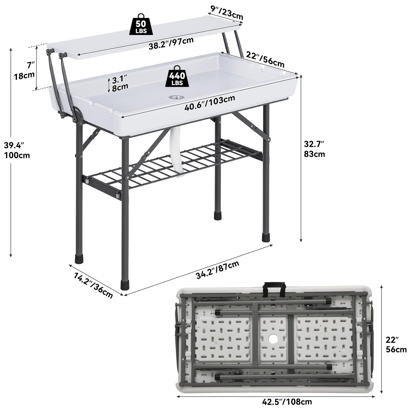 YITAHOME Table de pique-nique d'extérieur de 1,8 m avec plateau en bois, cadre en acier robuste et ouverture pour parapluie, table de pique-nique robuste idéale pour la cour, le patio, les rassemblements sur la pelouse, marron clair 