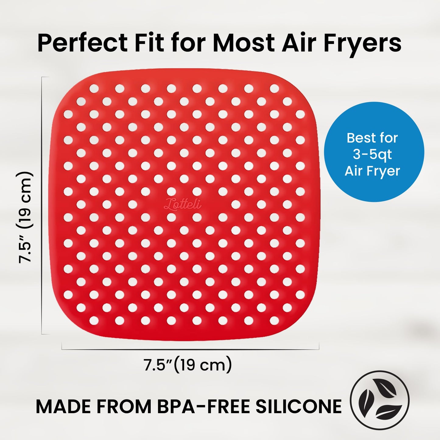 Air Fryer Liners Silicone 3 Pack for 5QT or Bigger Air Fryers - 8.5" Square Silicone Air Fryer Liners - Reusable Easy to Clean Air Fryer Accessories - Non-Stick Parchment Paper Replacement