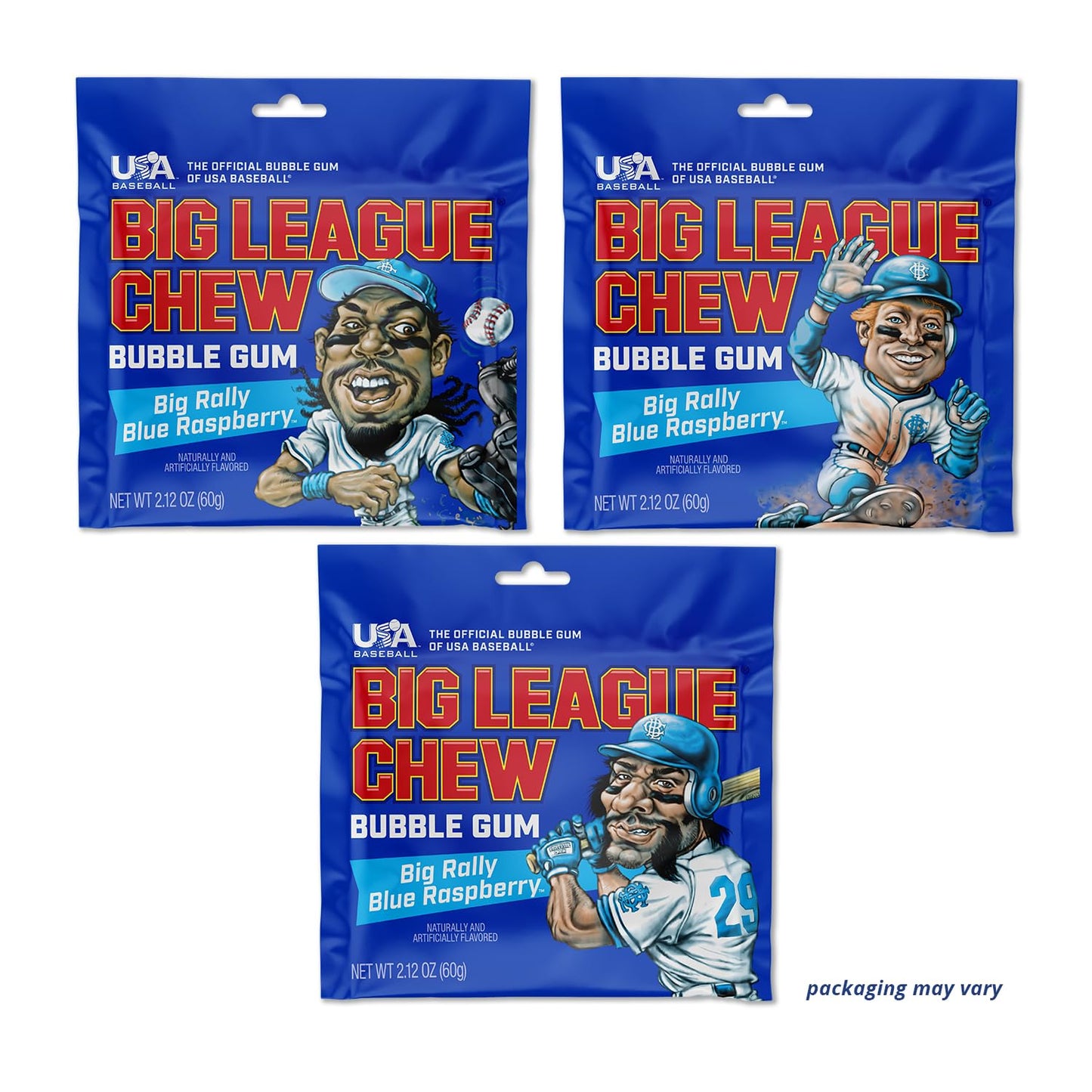 Big League Chew Outta Here Original Bubble Gum – klassischer Ballpark-Geschmack | Perfekt für Baseballspiele, Teams, Imbissbuden, Partys und mehr | Packung mit 12 Beuteln (je 2,12 oz)