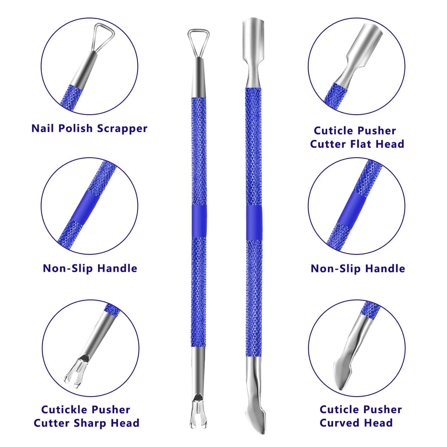 Coupe-cuticules, coupe-cuticules avec repousse-cuticules, XUNXMAS, outils de manucure et pédicure professionnels en acier inoxydable, coupe-ongles, ciseaux, coupe-ongles pour ongles des mains et des pieds, peaux mortes 