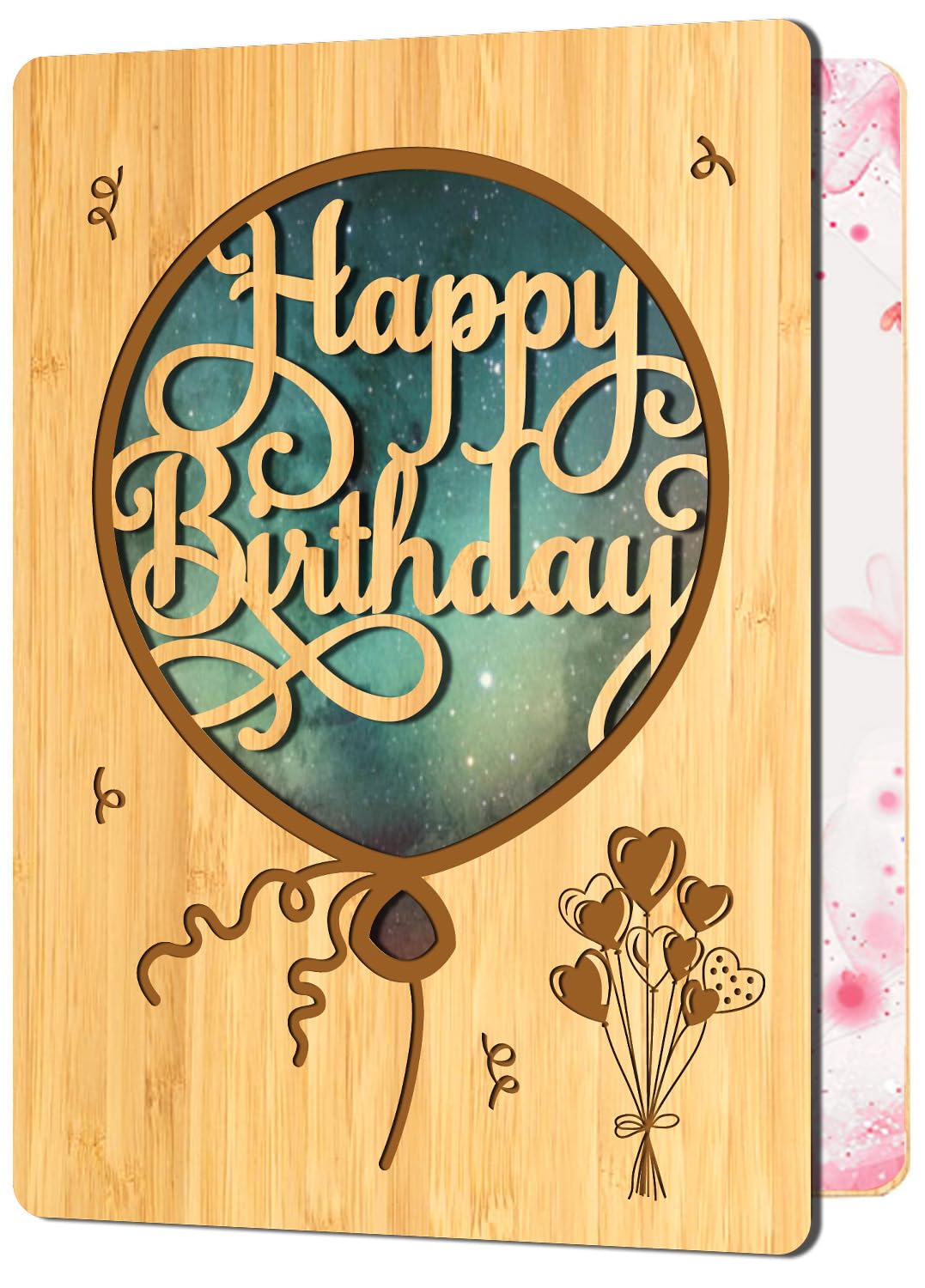 Cartes de vœux en bois de bambou faites à la main avec des cœurs Amour pour femme mari petite amie elle lui amis anniversaire mariage utilisation durable 