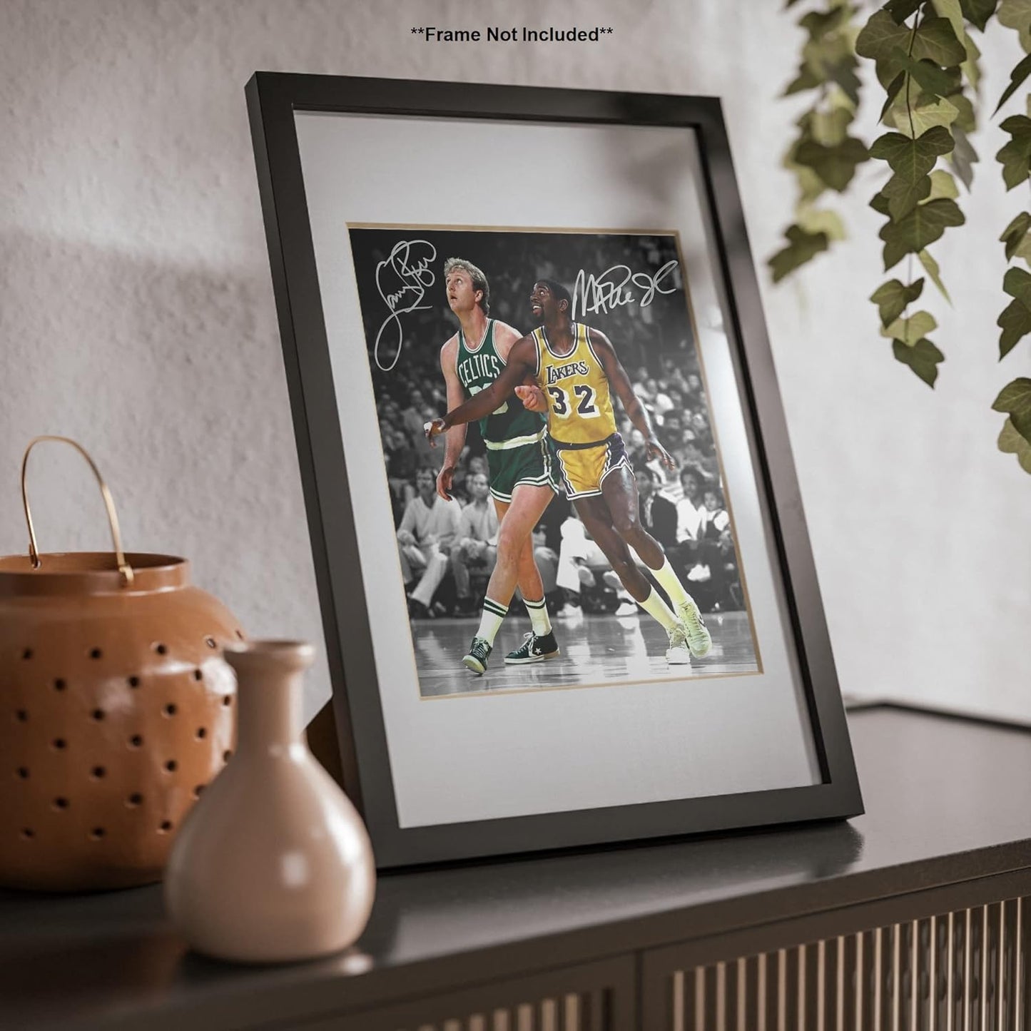 Ikonic Fotohaus Magic Johnson Larry Bird Signed Photo Autograph Print Wall Art Home Decor