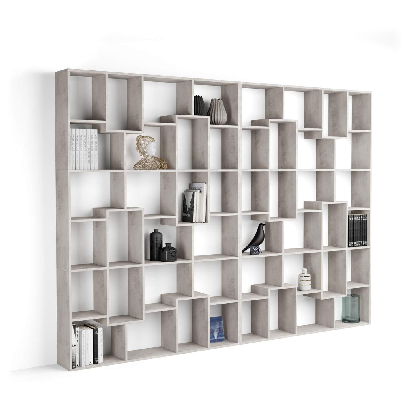 Mobili Fiver, Iacopo XS Bücherregal (63,31 x 31,5 Zoll), rustikale Eiche, Aufbewahrungsbücherregal, modernes Bücherregal für Wohnzimmer, Büro, italienische Möbel 