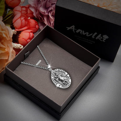 Saint Christopher Necklace – Safety & Blessing Pendant for Men, Women, Family