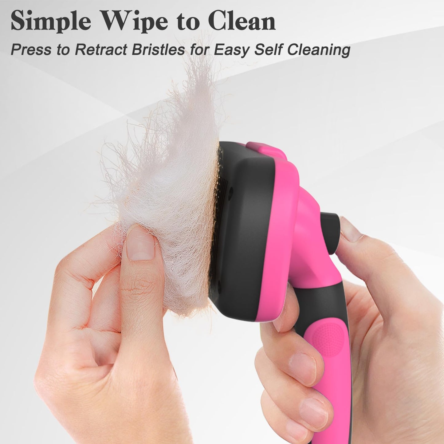 Swihauk Self Cleaning Slicker Brush - Skin Friendly for Dogs & Cats, Deshedding Grooming Tool for Shedding Hair, Puppy Brush for Haired Pets