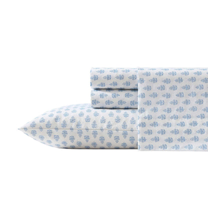 Laura Ashley - Sheet Set, Breathable Cotton Percale Bedding with Matching Pillowcases, Soft Home Decor