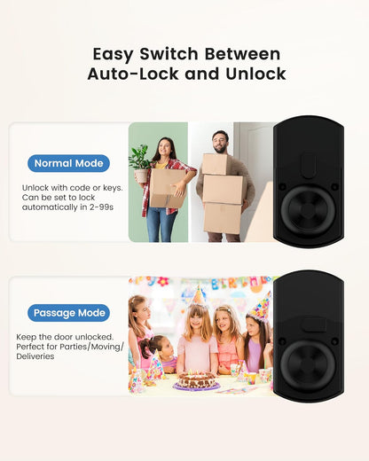 Keypad Smart Door Lock with Auto-Lock, Anti-Peeping Code & Backlit Keypad – Keyless Entry for Home or