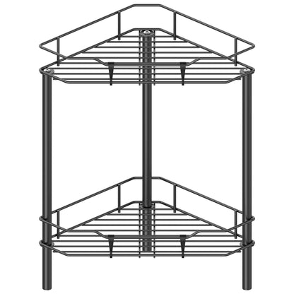 4 Tier Floor Standing Corner Shower Caddy Organizer Shelf with Hooks