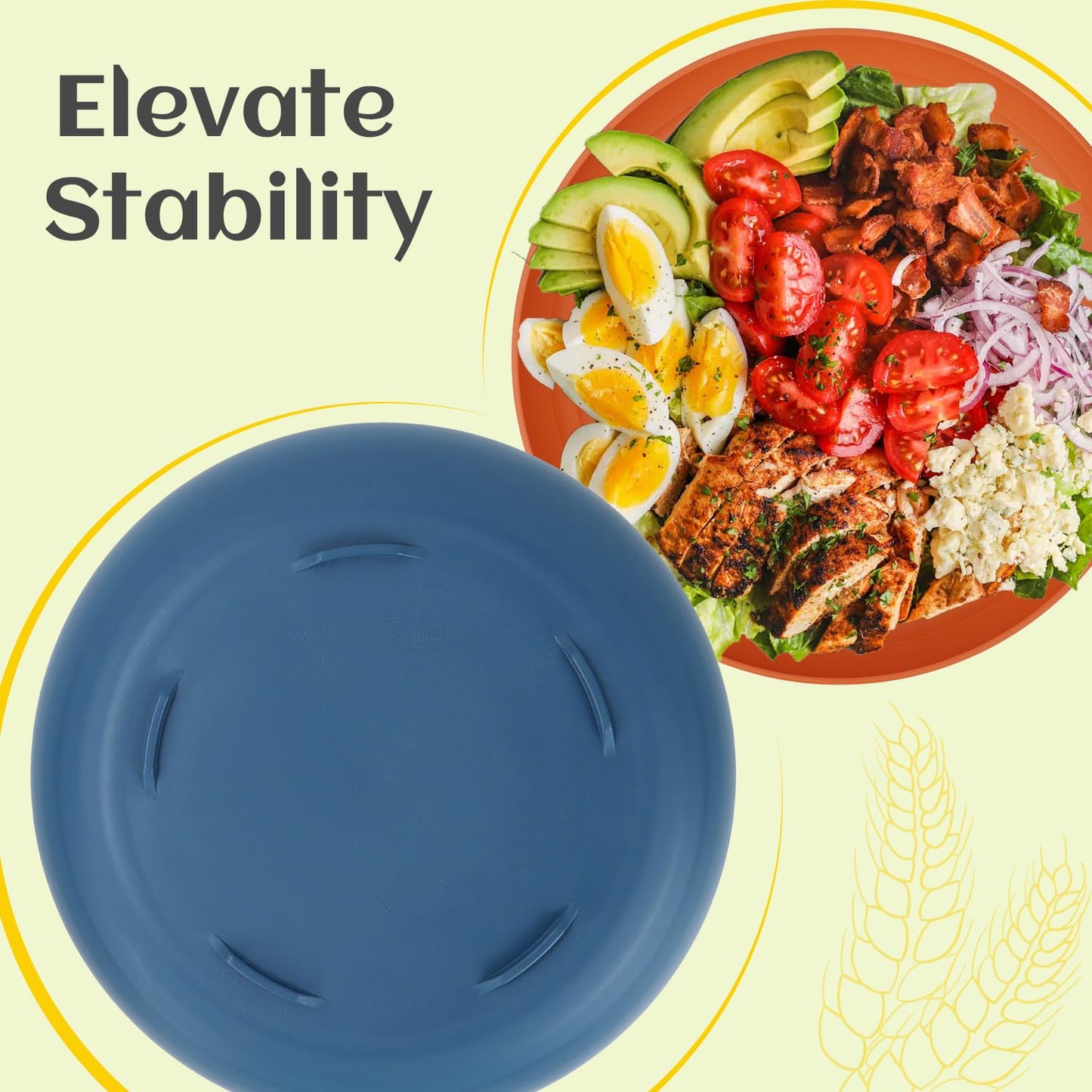 Homienly Deep Dinner Plates Set of 8 Alternative for Plastic Plates Microwave and Dishwasher Safe Wheat Straw Plates for Kitchen Unbreakable Kids Plates with 4 Colors (Classic Bright, 9 inch)