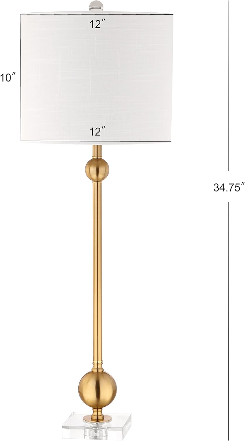 JONATHAN Y JYL2010A-SET2 Lot de 2 lampes de table Hollis 34" Lampe de table LED en métal Lampe de chevet contemporaine moderne et glamour pour chambre à coucher, salon, bureau, bibliothèque universitaire, laiton 