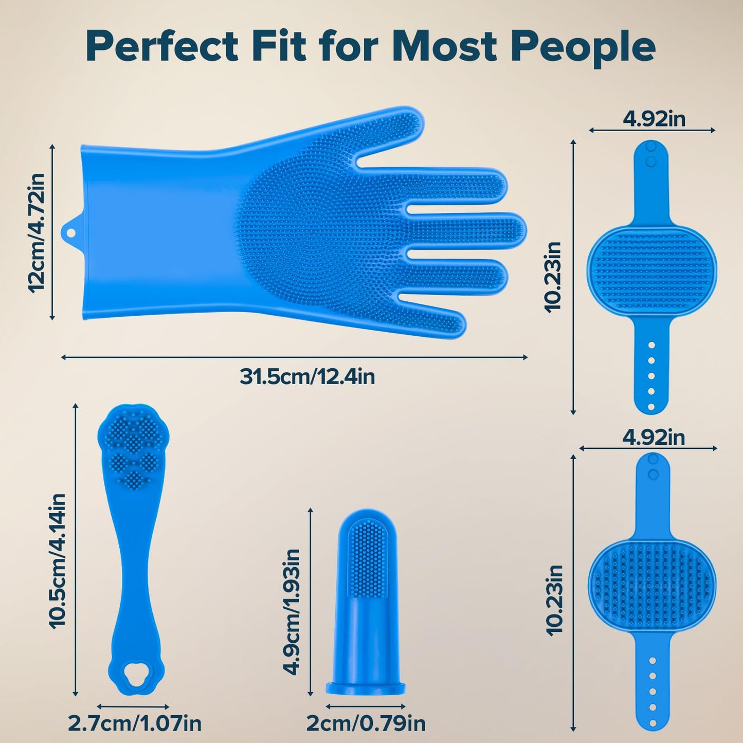 6PCS Pet Grooming Kit for Dogs,Cats and Horses | Dog Washing Gloves | Dog Bath Brush | Dog Bath Gloves | Dog Shampoo Brush | Pet Grooming Gloves | Dog Bath Supplies