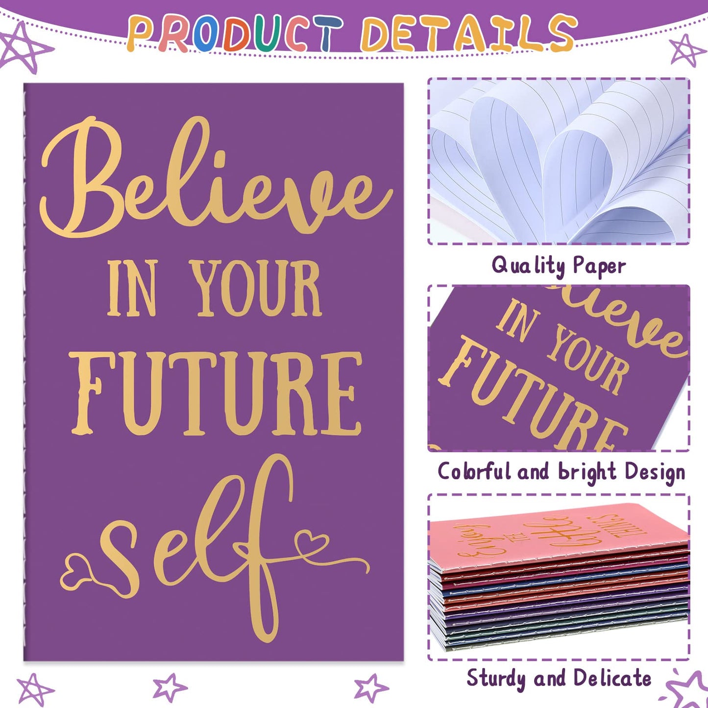 Zonon 24 Pcs Mini Colorful Notebooks Bulk Gifts, Funny Motivational Journals Notepads Inspirational Notepads Small Pocket Notebook Teacher Office Prizes Travel(Motivational Style)