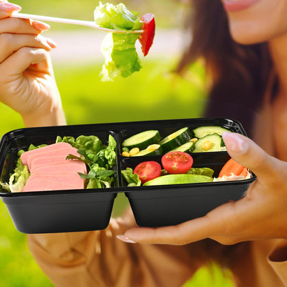 Prep Food Storage Containers with Lids – Reusable BPA-Free Lunch Bento Boxes, Stackable, Microwave, Dishwasher & Freezer Safe