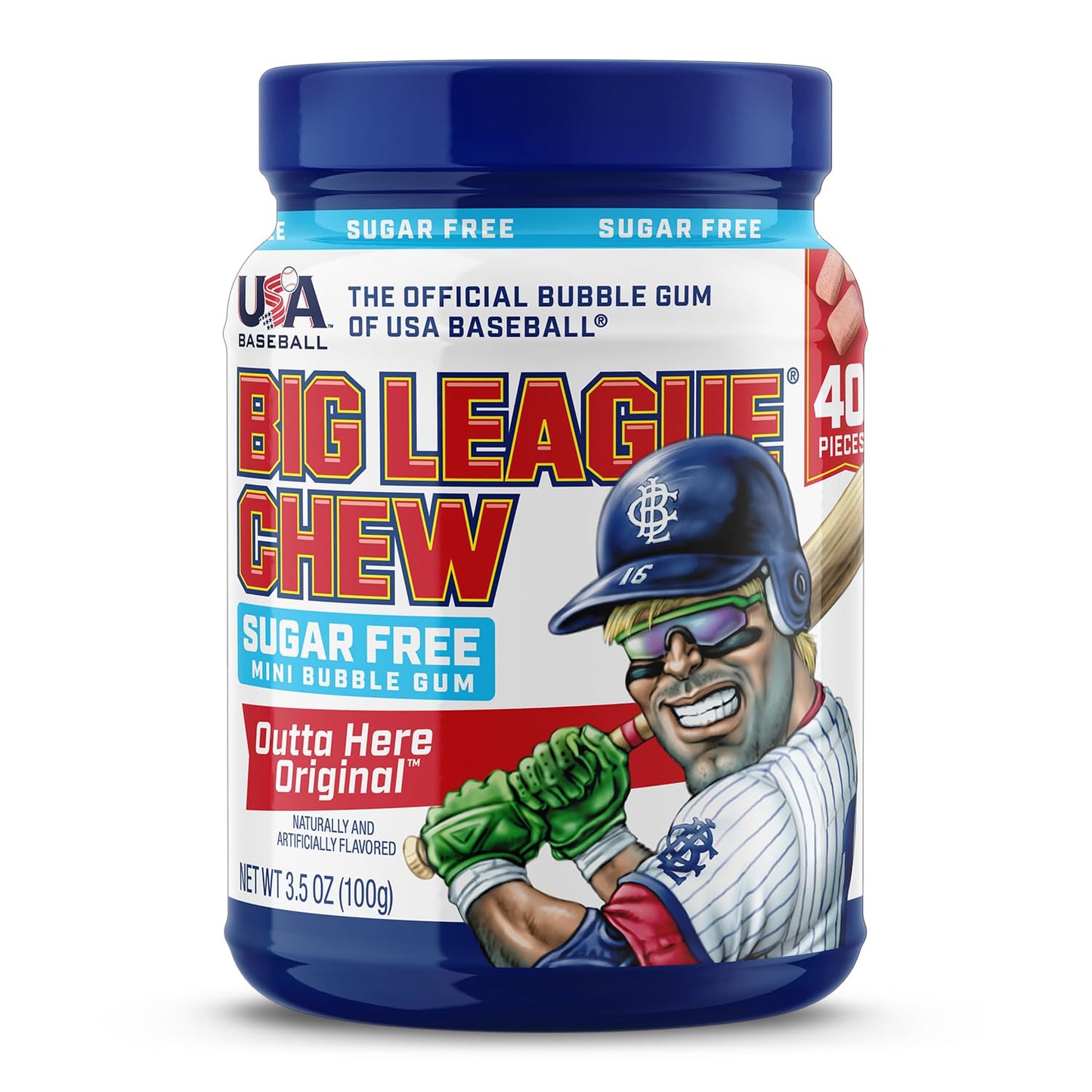 Chewing-gum original Big League Chew Outta Here - Saveur classique du stade de baseball | Parfait pour les matchs de baseball, les équipes, les concessions, les fêtes et plus encore | Paquet de 12 sacs (2,12 oz chacun)