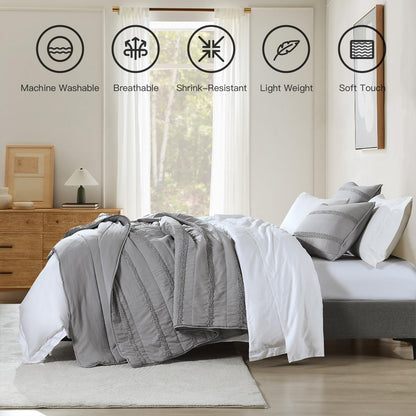 Multiple Colors & Sizes (Twin, Full/Queen, King) – Lightweight 3-Piece Microfiber Bedding