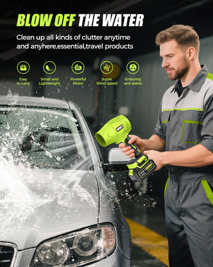 Leaf Blower Cordless with Battery and Charger,980,000 RPM,Extended Nozzle,Lightweight Handheld Design,Blower for Patio, Lawn, Yard, Deck Cleaning（Reddish Orange）