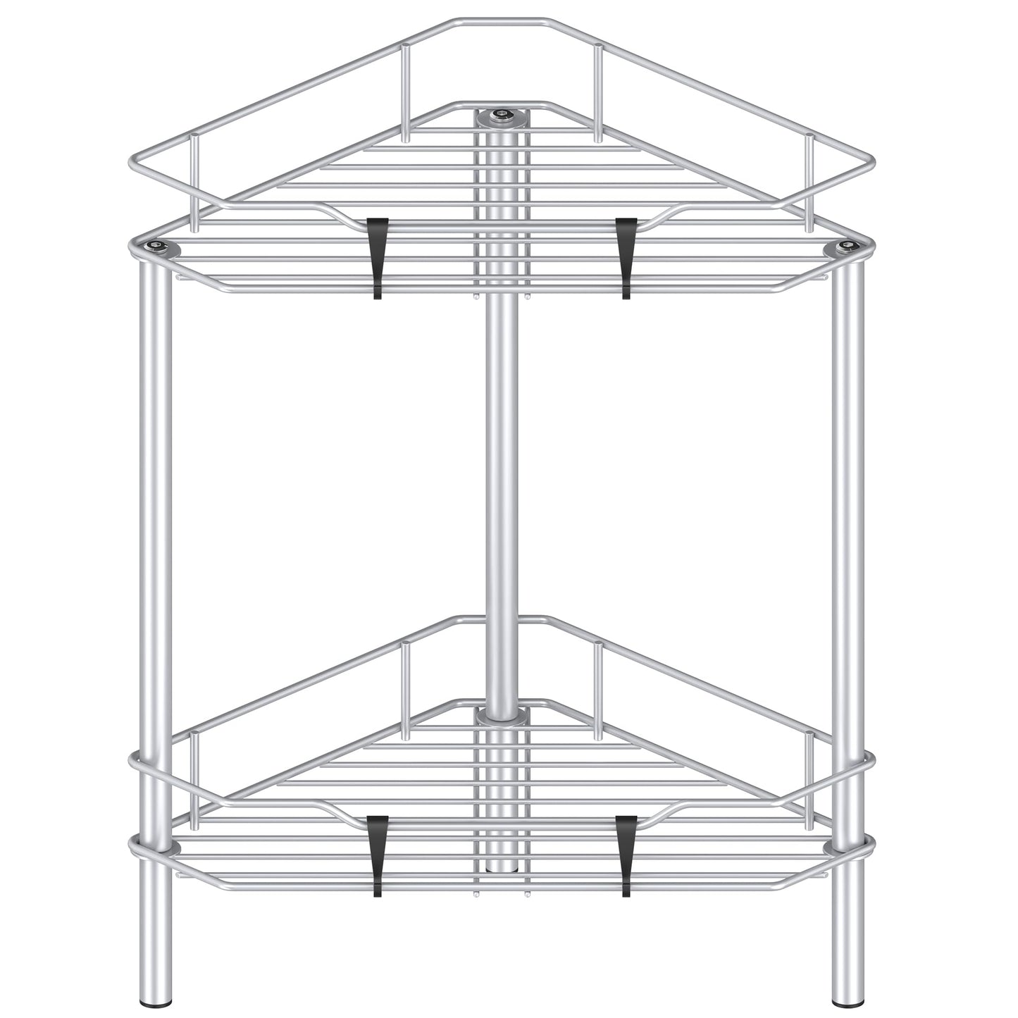 4 Tier Floor Standing Corner Shower Caddy Organizer Shelf with Hooks