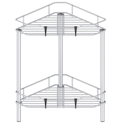 4 Tier Floor Standing Corner Shower Caddy Organizer Shelf with Hooks