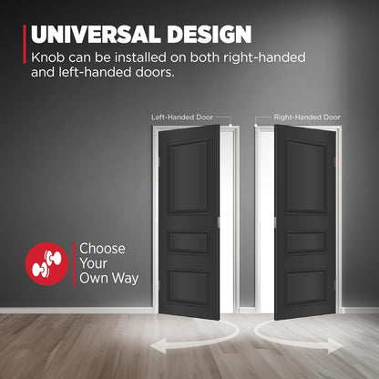 Entry Door Knob with Lock and Key, Keyed Exterior Door Handle with SmartKey Rekey Security, Pick Resistant