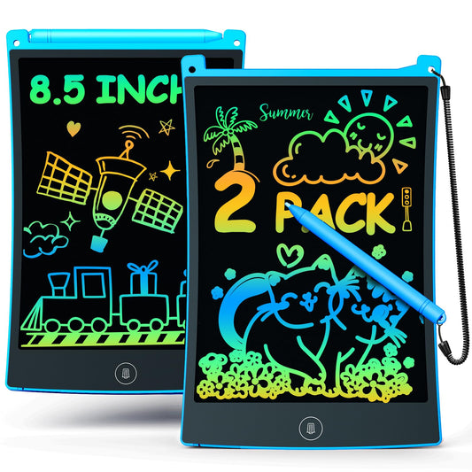 bravokids 2 Pack LCD Writing Tablet with Stylus, 8.5 inch Colorful Doodle Board Drawing Pad for Kids, Travel Games Activity Learning Toys, Birthday Gift for Age 3 4 5 6 7 8 Year Old Boys Girls