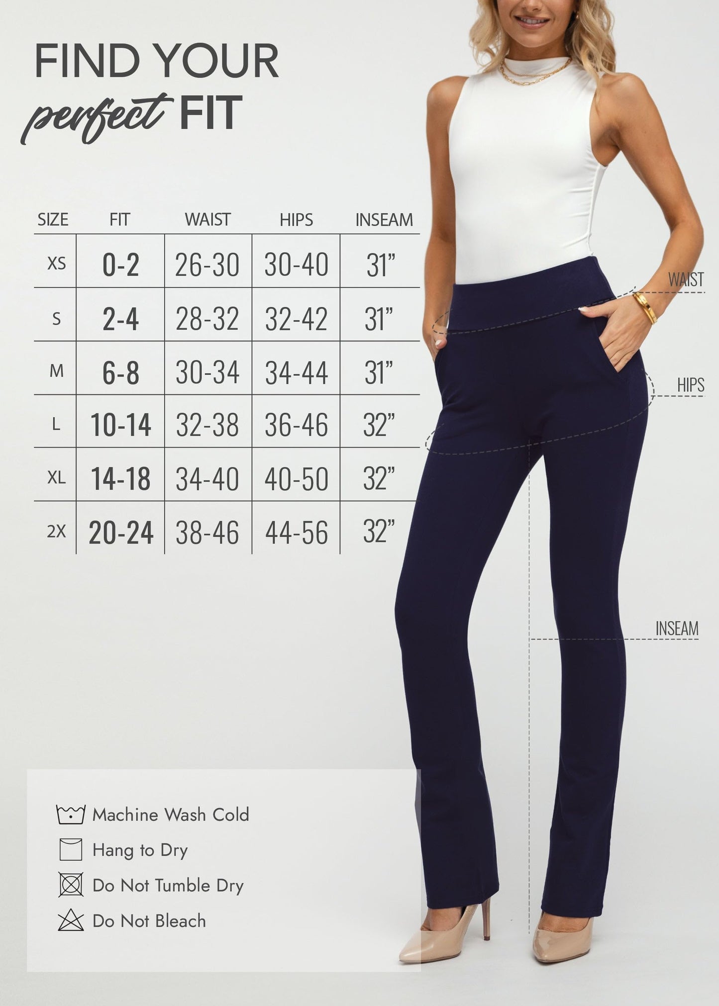 Pantalon habillé Conceited pour femme - Extensible - Contrôle du ventre - Confort toute la journée - Pantalon pour femme en taille standard et grande