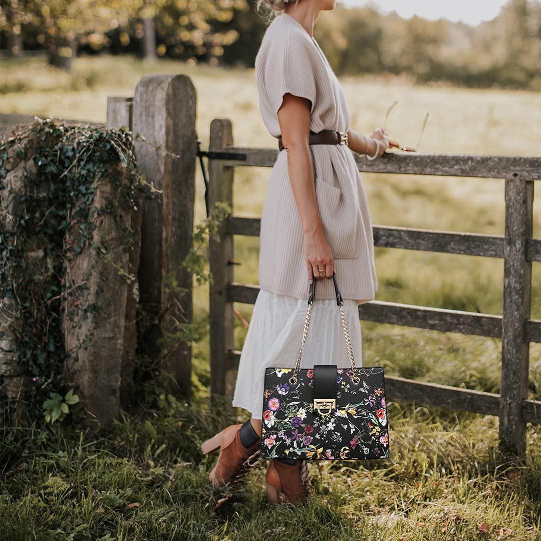 Dasein Sac à main en cuir pour femme Sac fourre-tout Sac à bandoulière Sac à main à poignée supérieure Sac à bandoulière avec pochette assortie