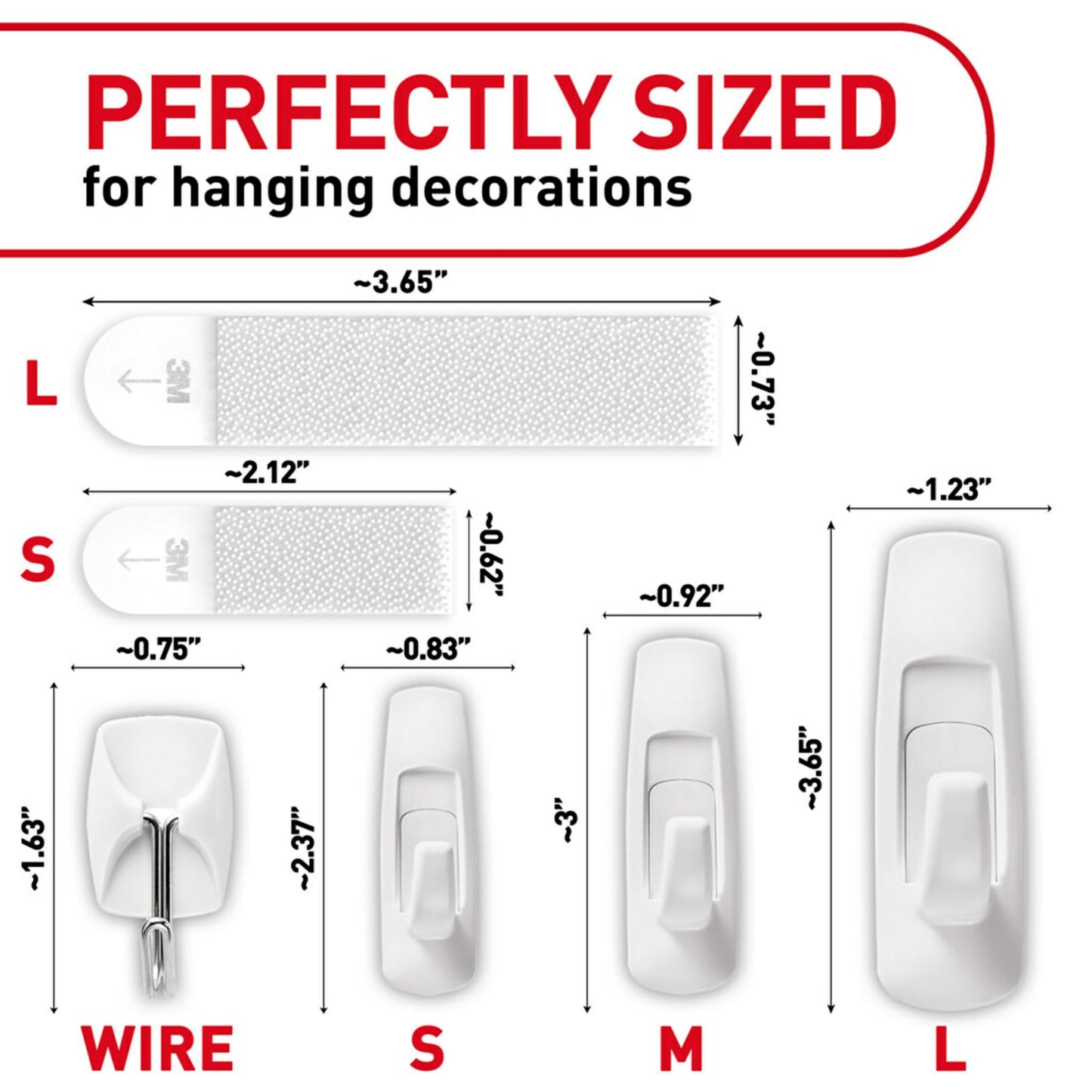 Command Variety Pack, Including 10 Pairs of Picture Hanging Strips, 6 Wire Hooks and 8 Utility Hooks for Hanging Christmas Decorations, Damage Free Hanging Up to 19 Items with Command Strips, 1 Kit