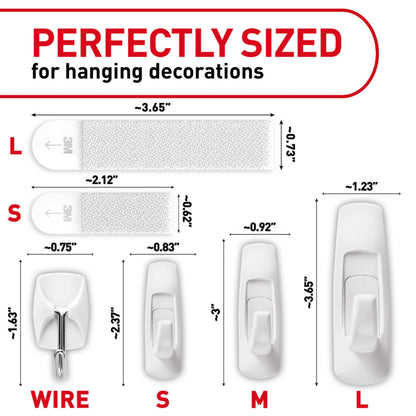 Command Variety Pack – 10 Pairs Picture Hanging Strips, 6 Wire Hooks, 8 Utility Hooks, Damage-Free Hanging (19 Items Total).