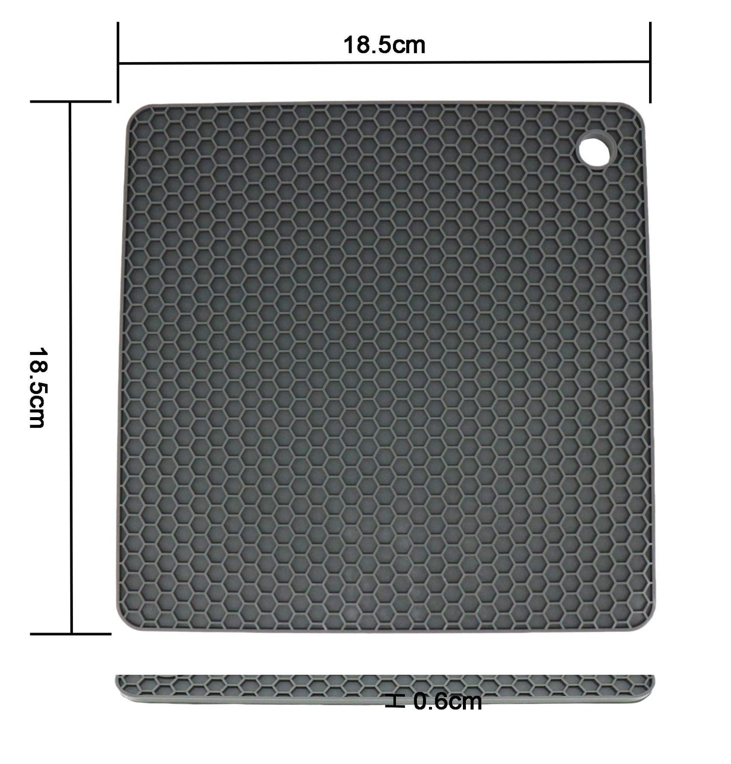 Smithcraft Silicone Trivets for Hot Dishes, Pots and Pans, Hot Pads for Kitchen, Dark Grey Silicone Pot Holders, Silicone Mats for Kitchen Quartz Counter Heat Resistant Mat, Flexible Trivet Mat Set 4