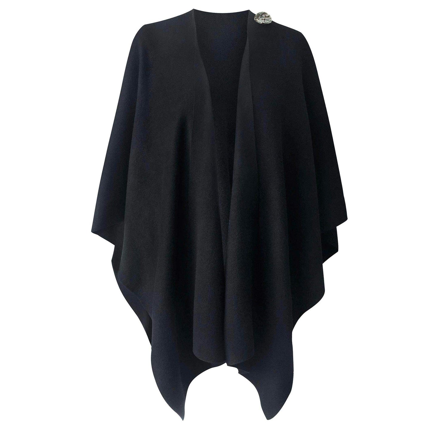 PULI Femmes Grand Poncho Croisé Sur Le Devant Pull Enveloppant Topper Tricoté Élégant Châles Cape pour l'Automne Hiver