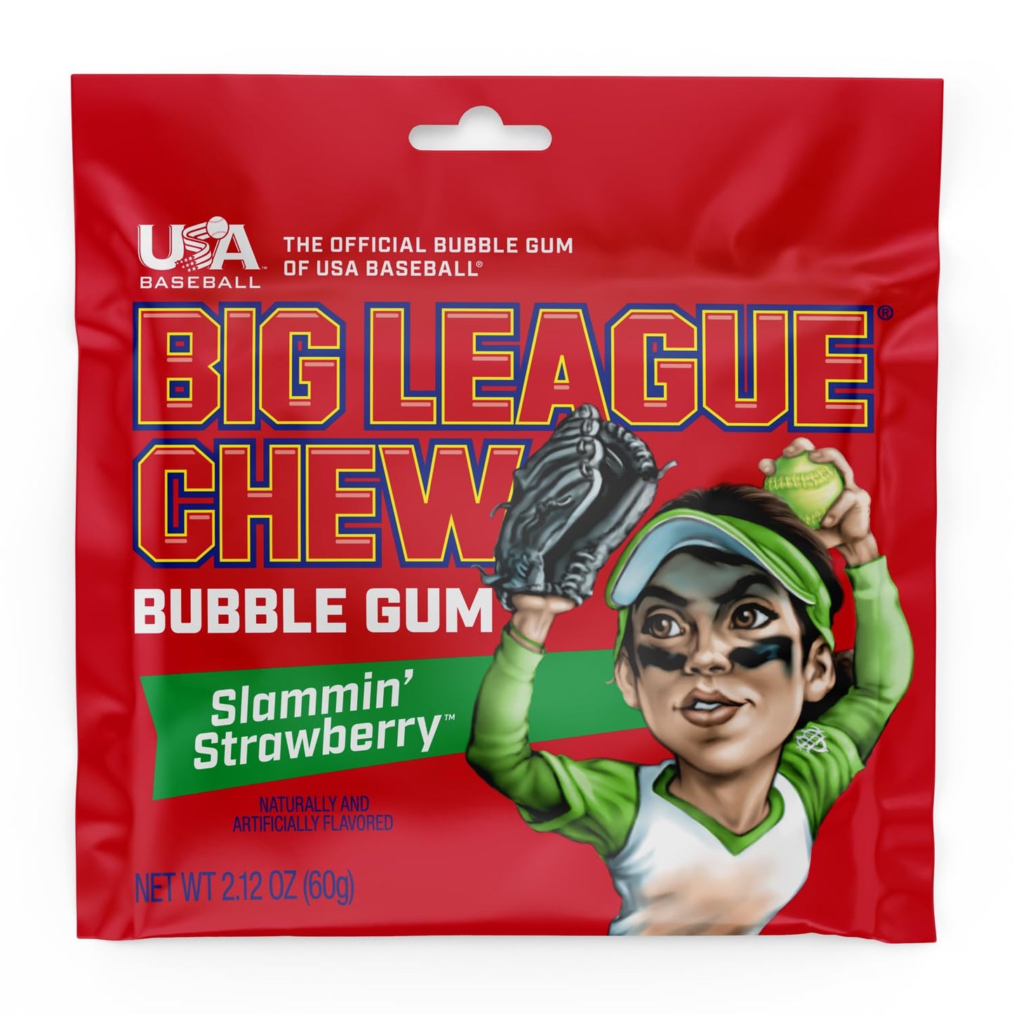 Big League Chew Outta Here Original Bubble Gum - Classic Ballpark Flavor | Perfect for Baseball Games, Teams, Concessions, Parties, and More | Pack of 12 Bags (2.12oz Each)