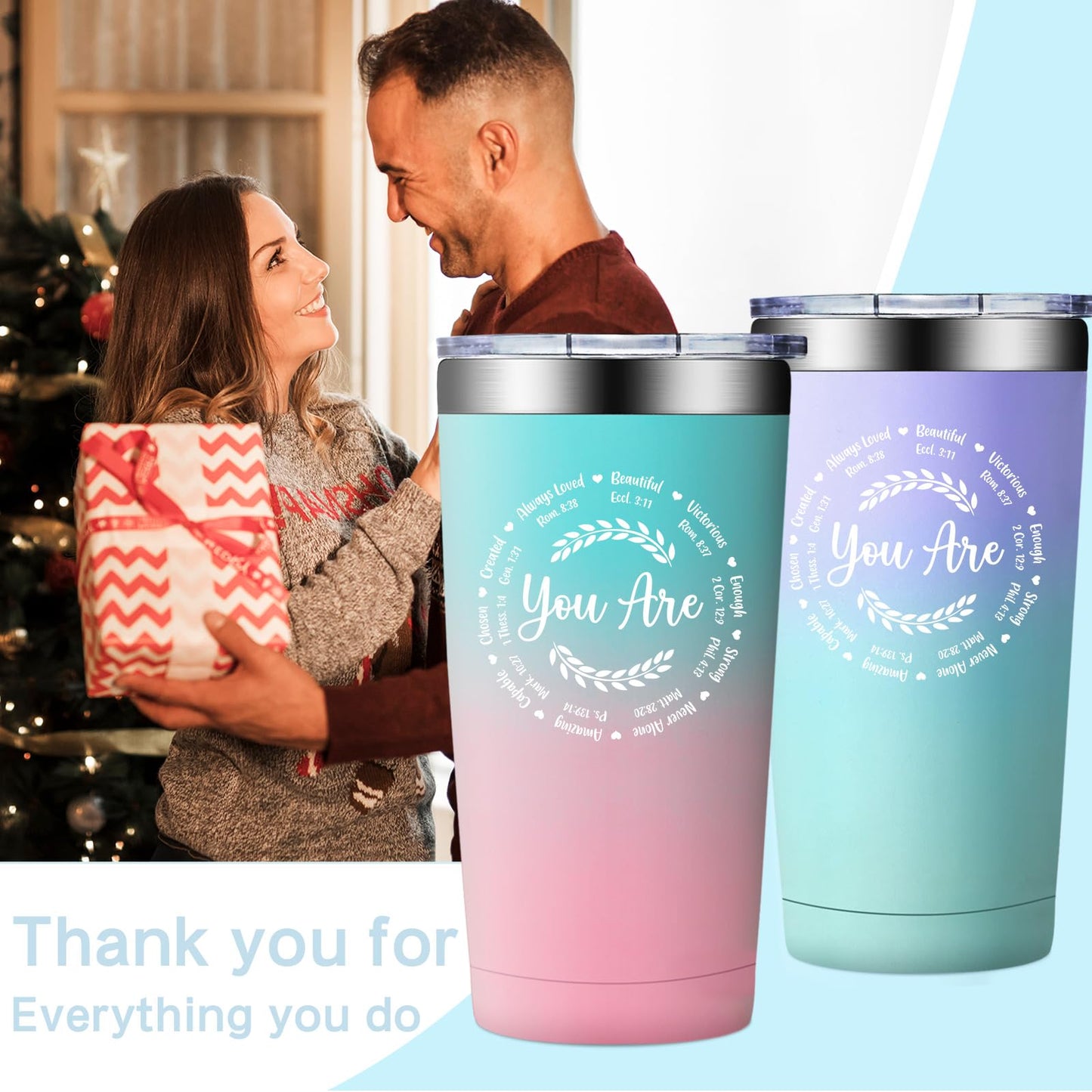 Fufendio Christian Gifts for Women - Inspirational Gifts, Christmas Gifts for Women - Birthday Mothers Day Gifts for Mom, Wife - Friendship Gifts for Women Friends - Christian Tumbler 20oz