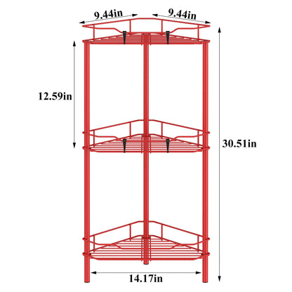 4 Tier Floor Standing Corner Shower Caddy Organizer Shelf with Hooks