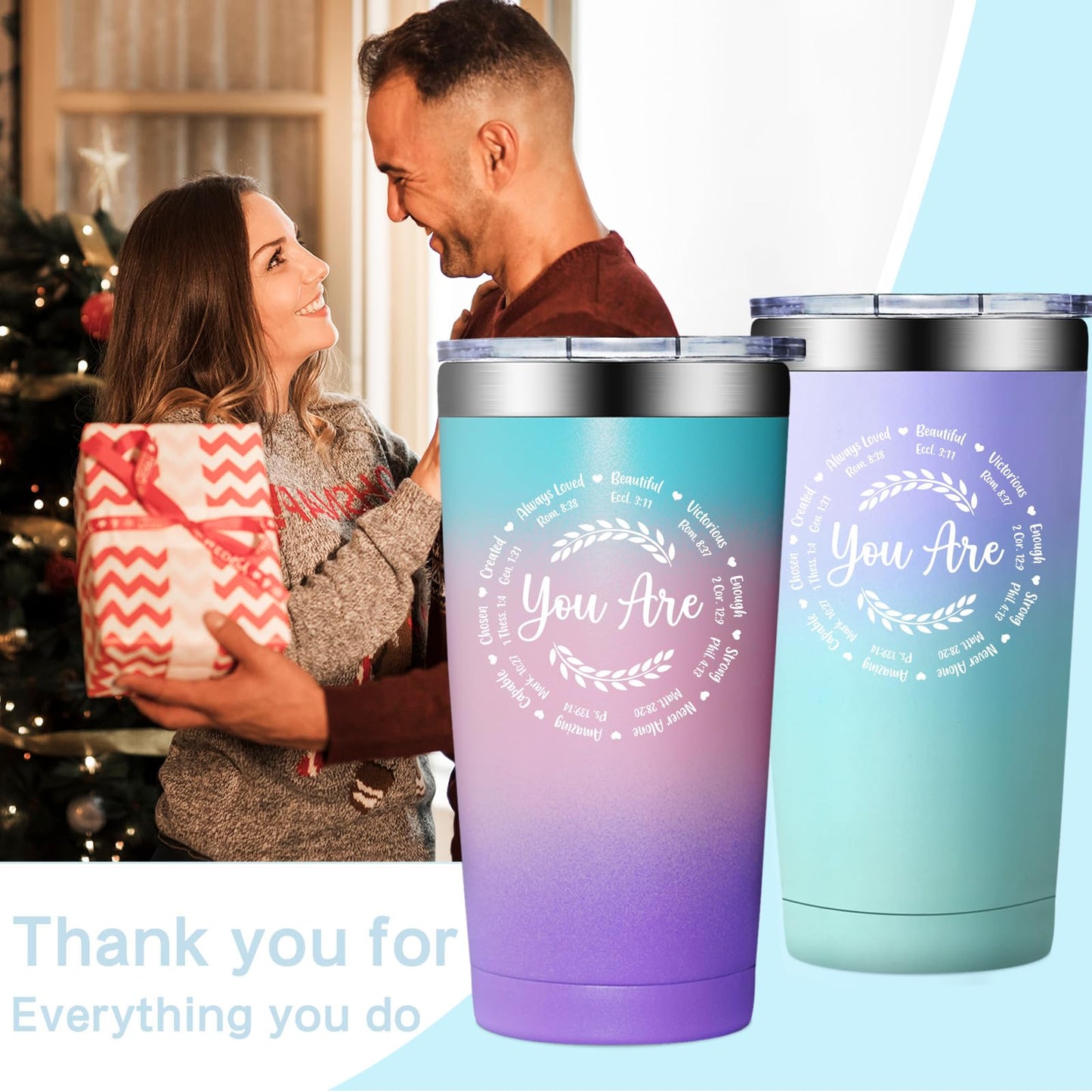 Fufendio Christian Gifts for Women - Inspirational Gifts, Christmas Gifts for Women - Birthday Mothers Day Gifts for Mom, Wife - Friendship Gifts for Women Friends - Christian Tumbler 20oz