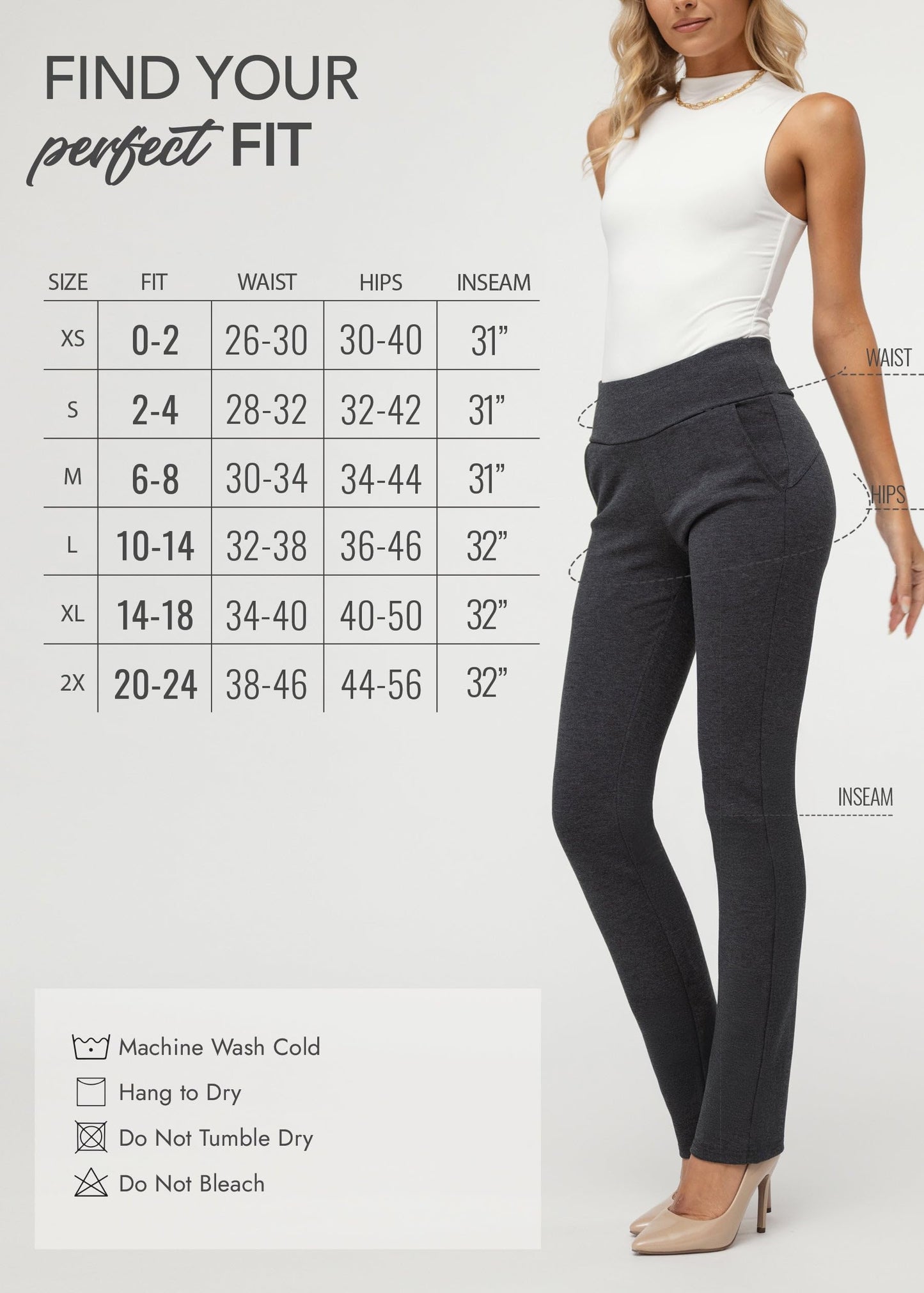 Conceited Dress Pants Women - Stretchy - Tummy Control - All Day Comfort Wear to Work - Womens Pants in Regular and Plus Size