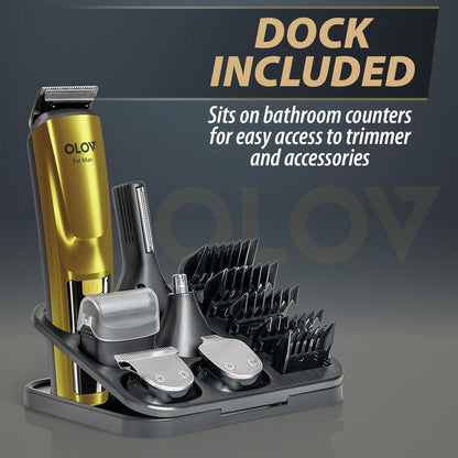 21-Piece Beard Trimmer & Grooming Kit – All-in-One Hair Clipper with USB Recharge Dock