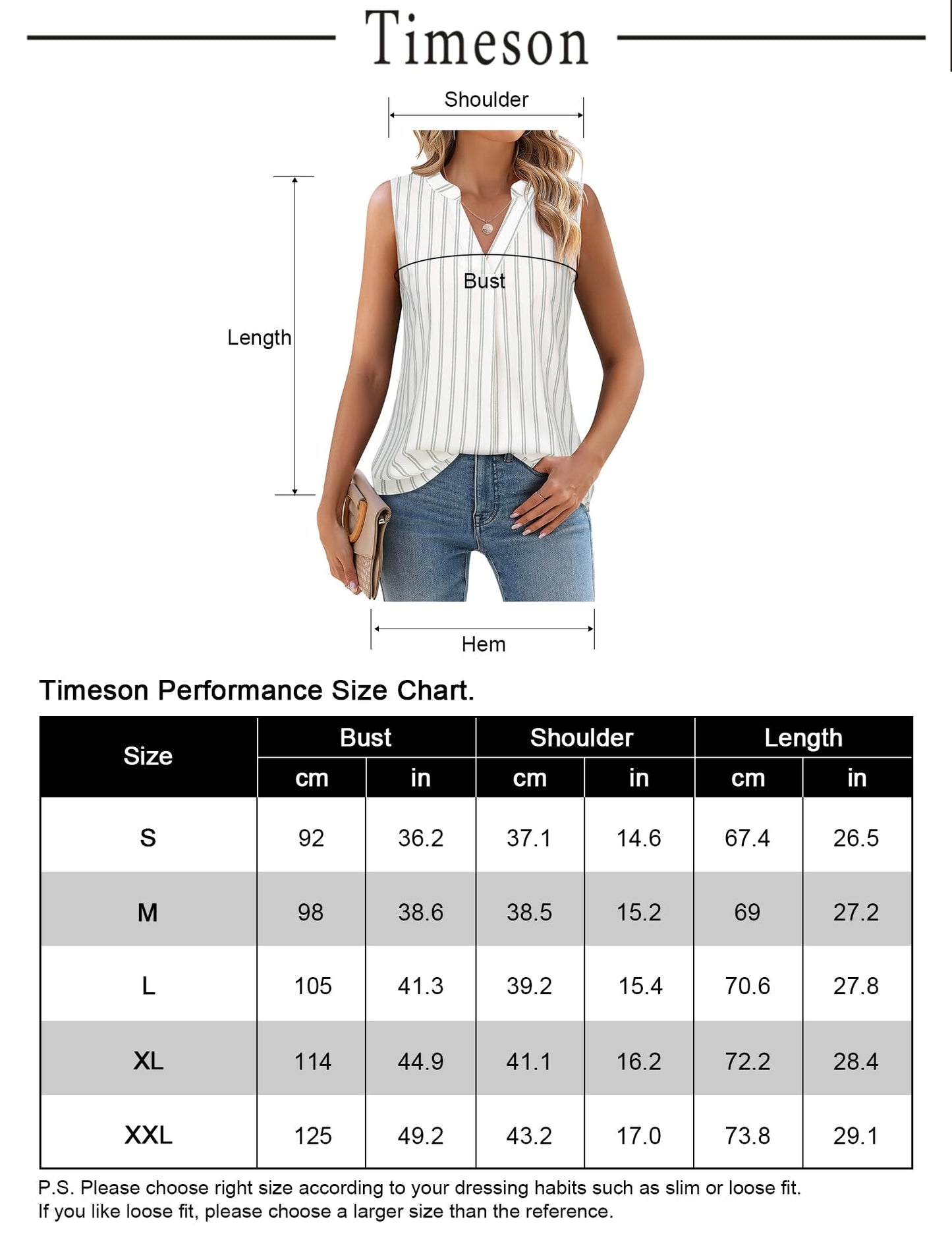 Timeson Women's Chiffon V Neck Sleeveless Blouse Tops Office Work Shirts