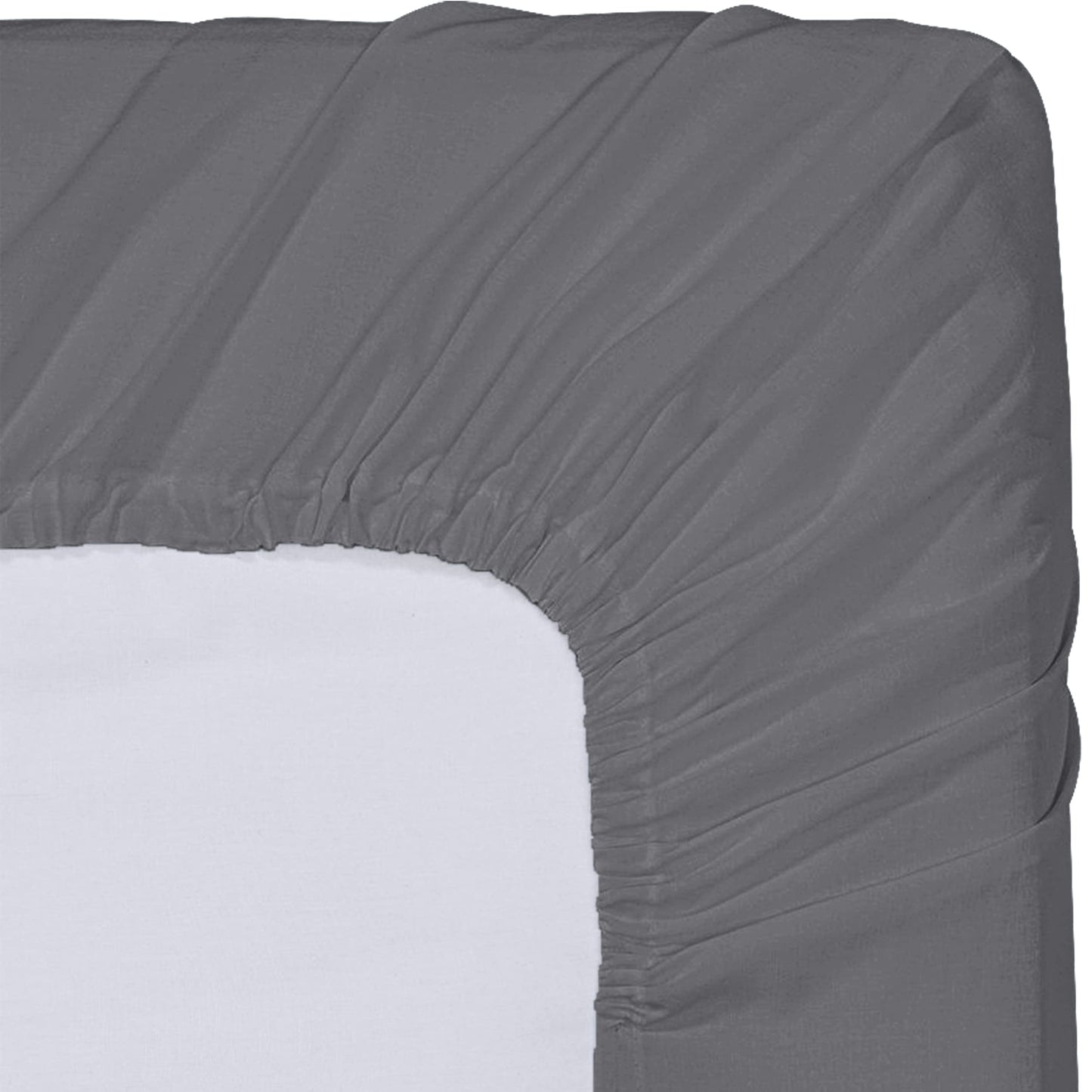 Utopia Bedding Spannbettlaken für Queensize-Betten – Großpackung mit 6 Spannbettlaken – weiche gebürstete Mikrofaser – tiefe Taschen – schrumpft und verblasst nicht – pflegeleicht (grau) 