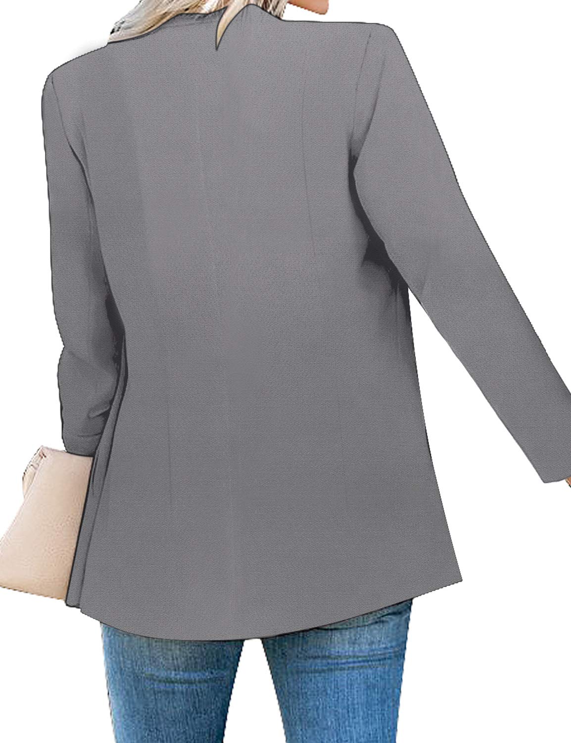 Veste de costume blazer de travail décontractée à poches ouvertes sur le devant pour femme GRAPENT 