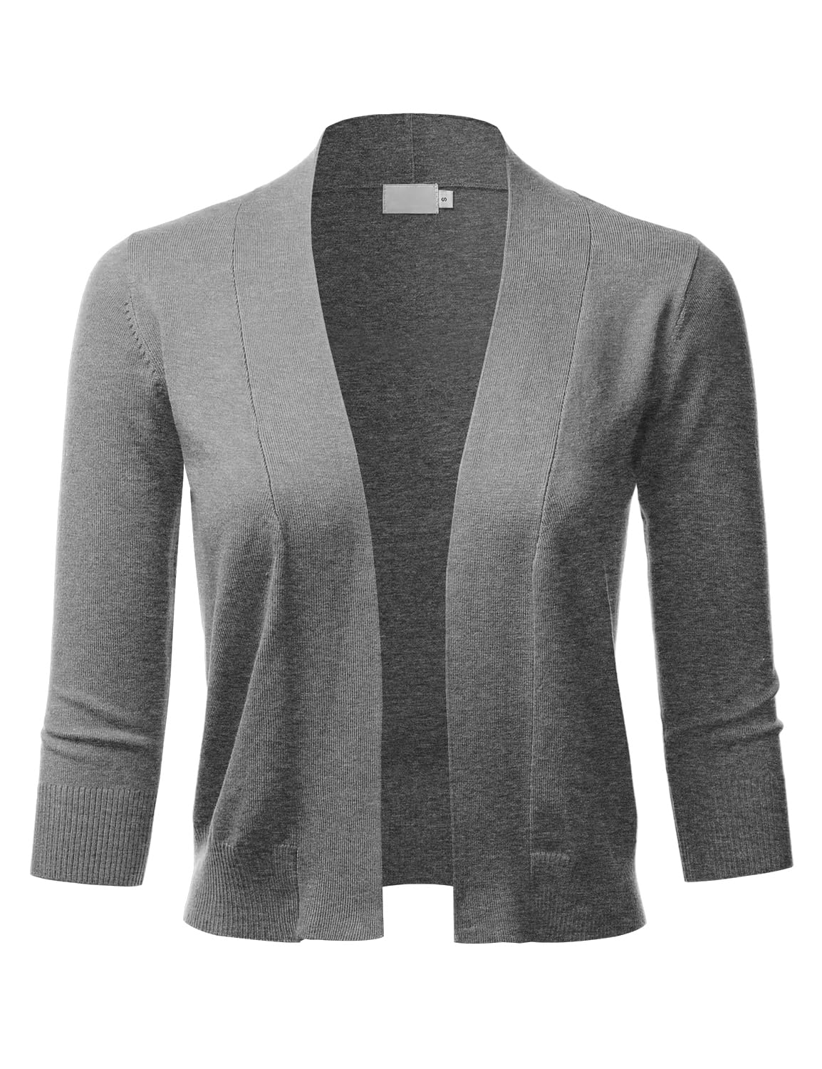 LALABEE Cardigan boléro court classique à manches 3/4 pour femme ouvert sur le devant pour robes (S~XXL)