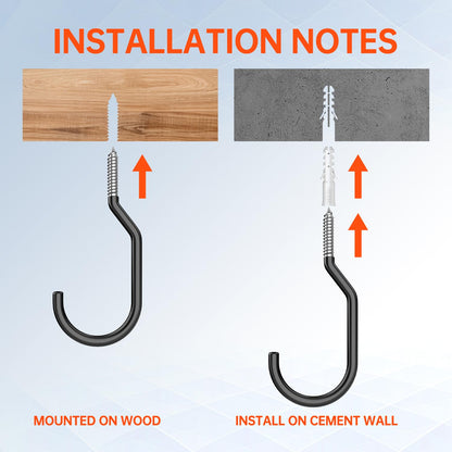 Heavy Duty Hook, Loading Capacity 100 LBS, 6 inch, Hooks for Garage Wall and Garage Ceiling