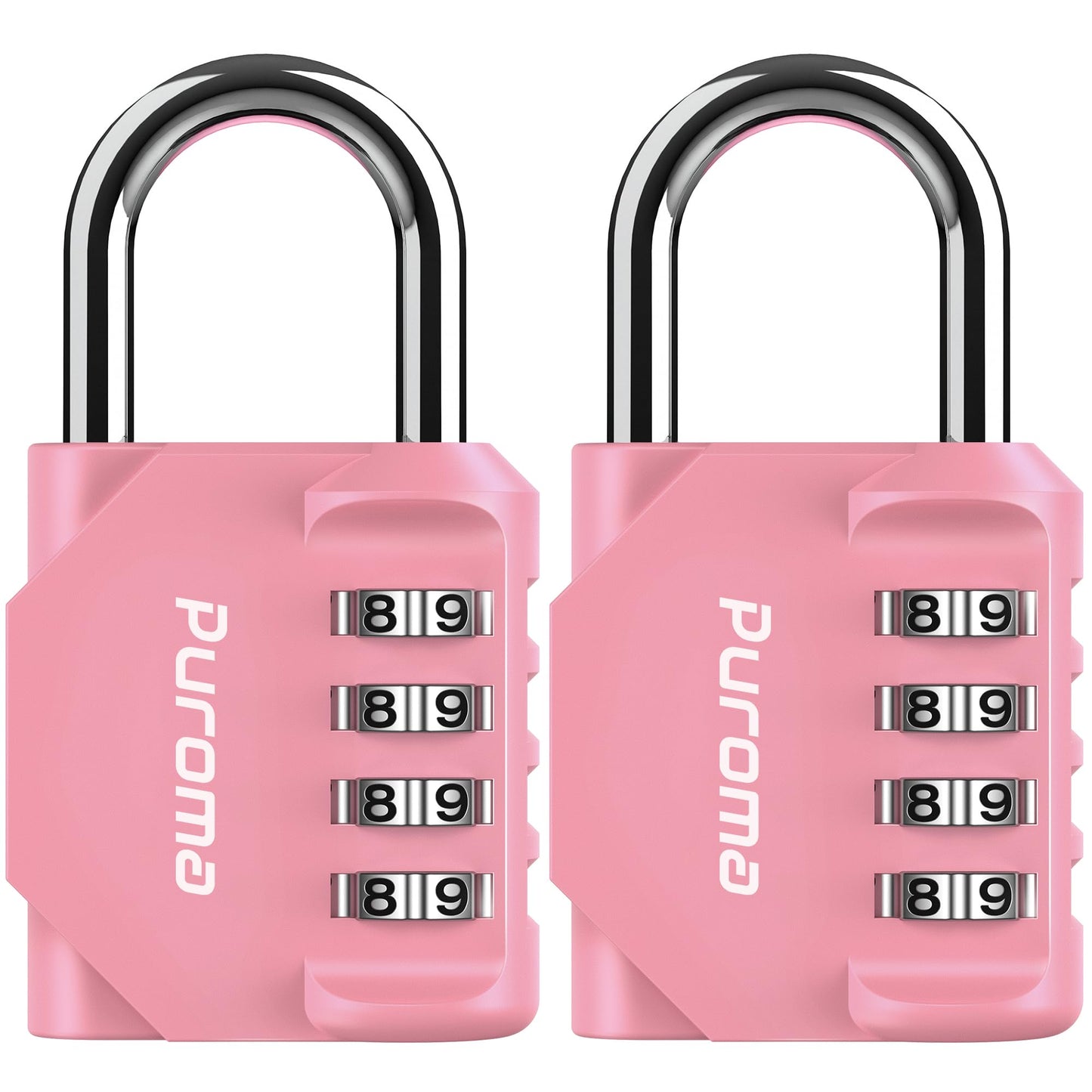 Puroma 4 Pack Combination Lock 4 Digit Locker Lock Outdoor Waterproof Padlock for School Gym Locker, Sports Locker, Fence, Toolbox, Gate, Case, Hasp Storage (Green)