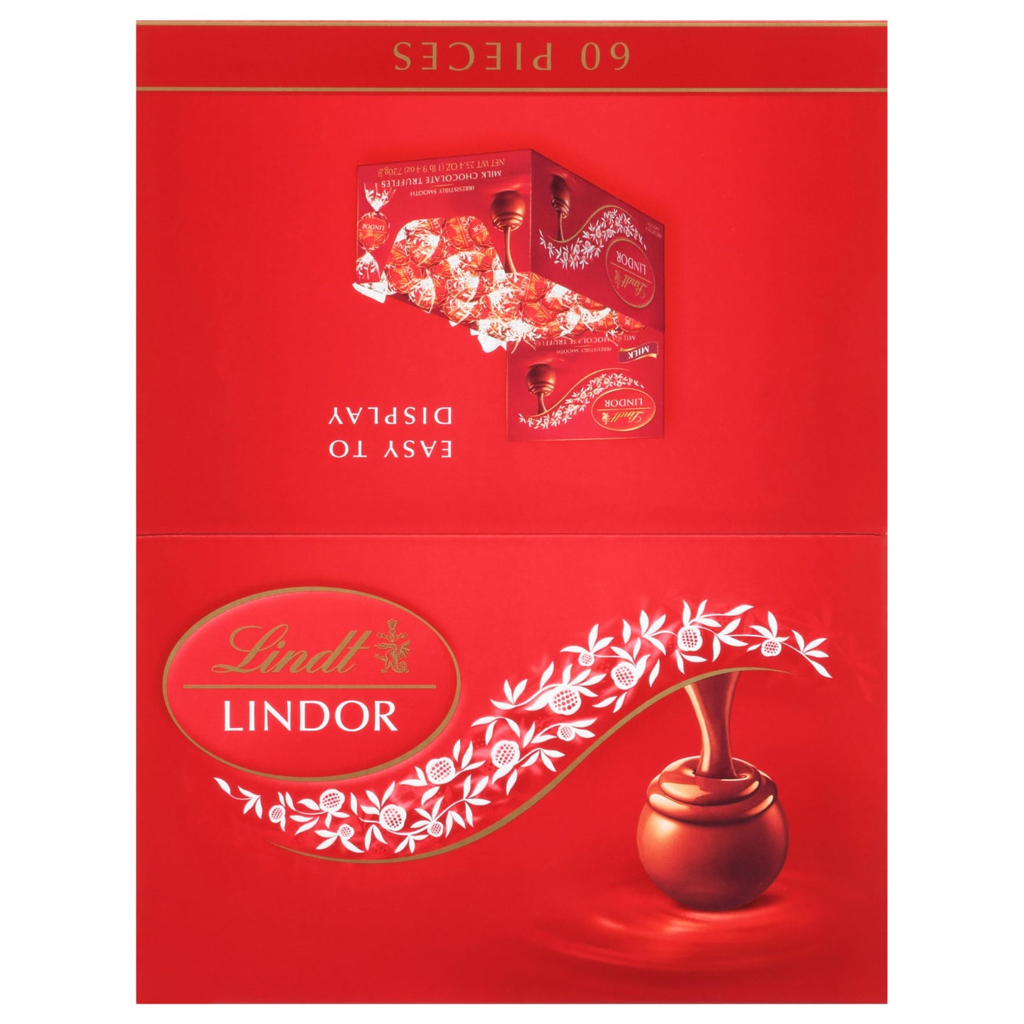 Lindt LINDOR Milchschokoladen-Bonbon-Trüffel, Milchschokolade mit zartschmelzender Trüffelfüllung, 25,4 oz., 60 Stück 