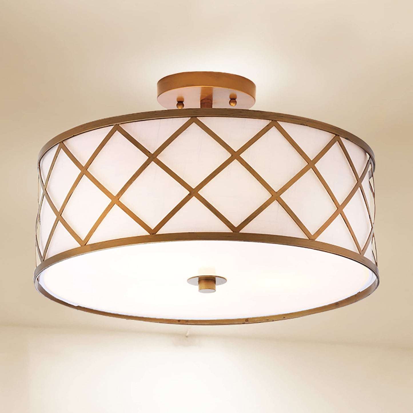 JONATHAN Y JYL3505A Elizabeth Plafonnier LED en métal de 13,25 po, contemporain, transitionnel, à intensité variable, lumière chaude et agréable de 2 700 K, pour cuisine, couloir, salle de bain, cage d'escalier, moderne, 2 lumières + ampoules, doré 